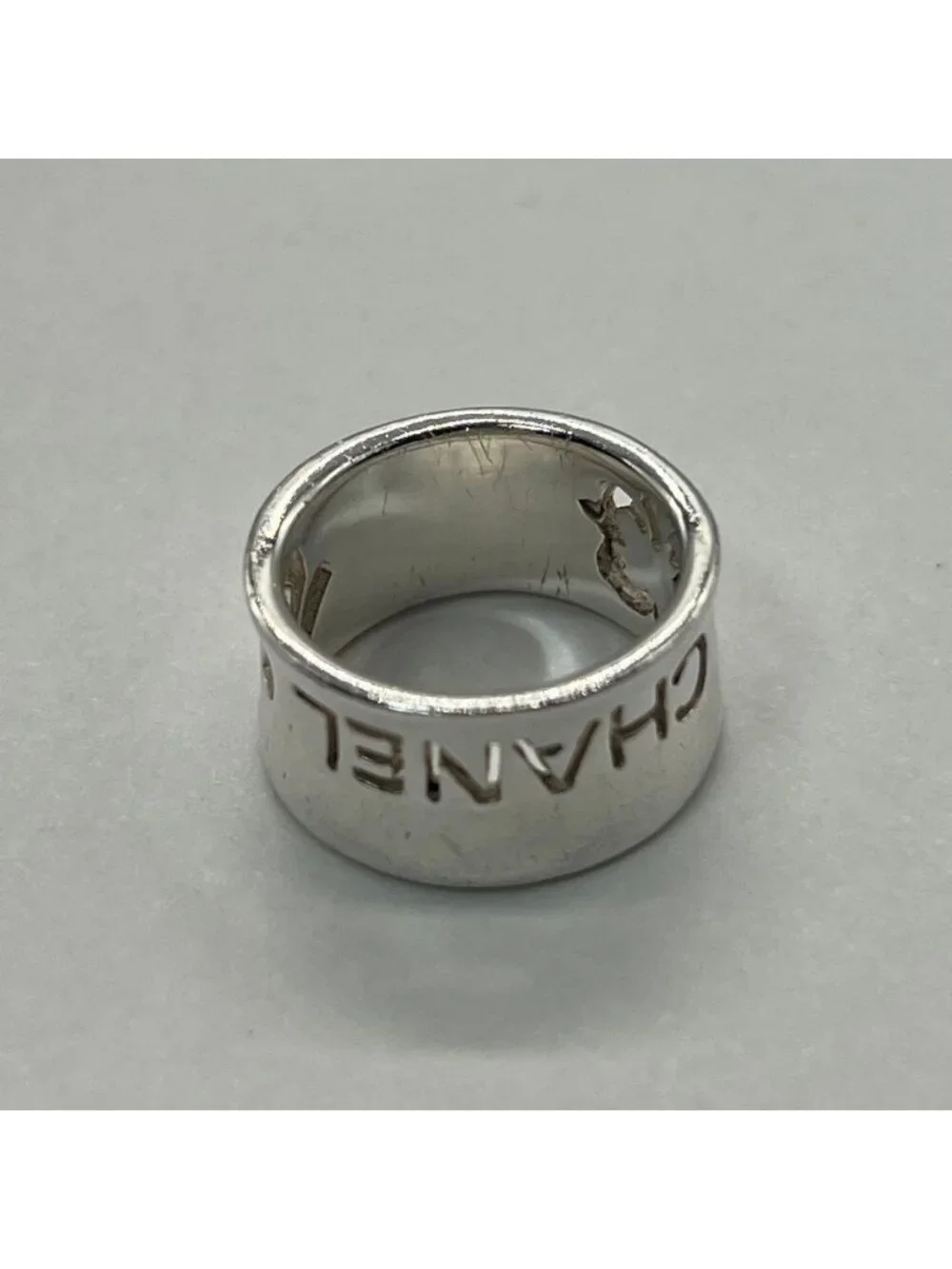 Chanel Logo Wide Ring Clover